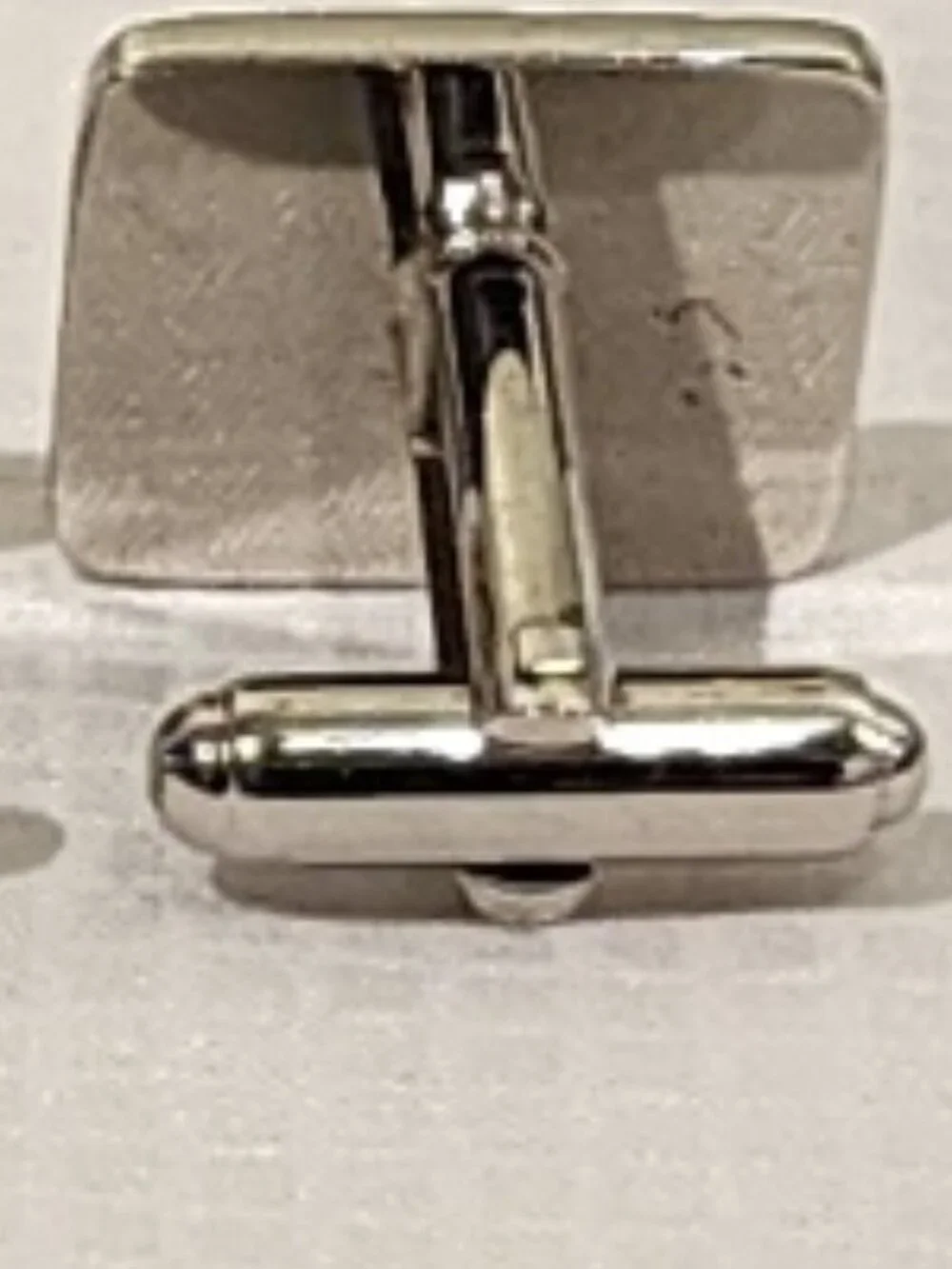 Vintage Silver-Tone Cufflinks & Tie Clip Set with Diamond-Cut Rhinestone Accents
